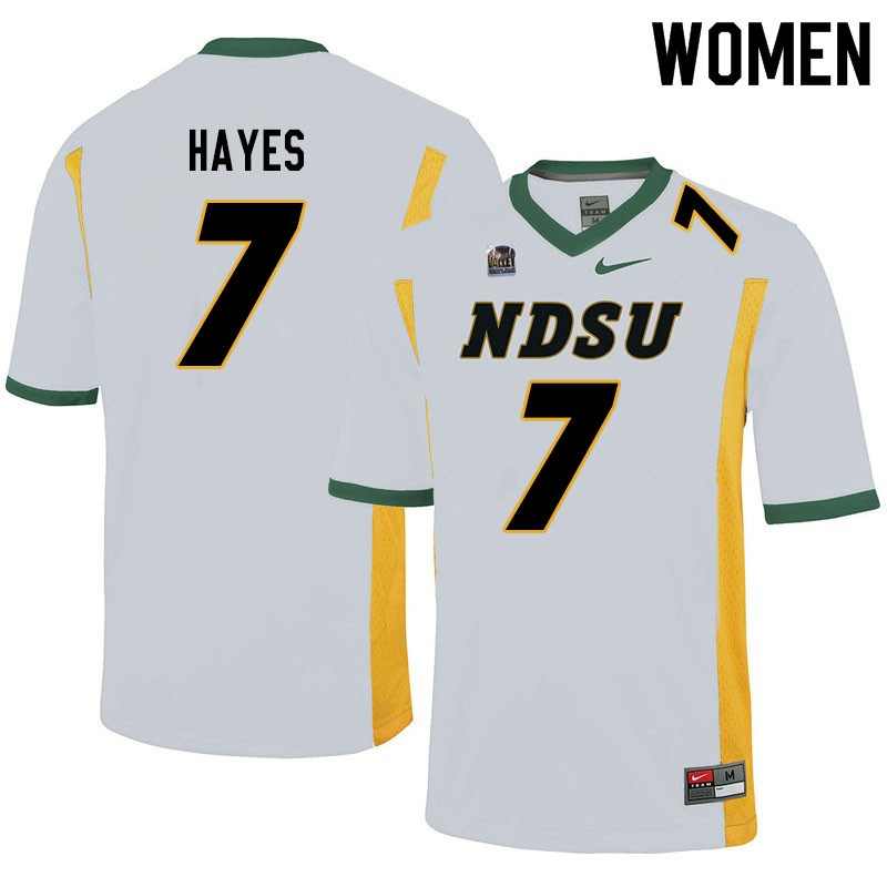 Women #7 Josh Hayes North Dakota State Bison College Football Jerseys Sale-White - Click Image to Close